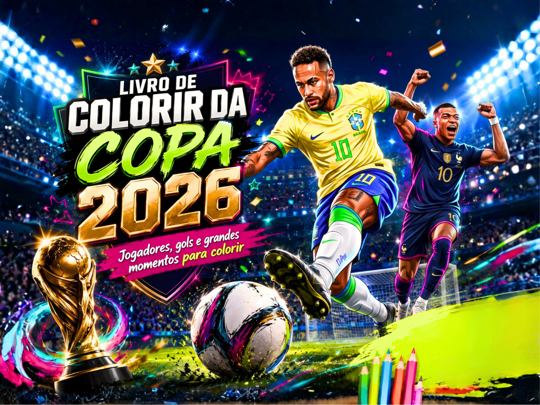 Versão premium da arte do livro com visual neon